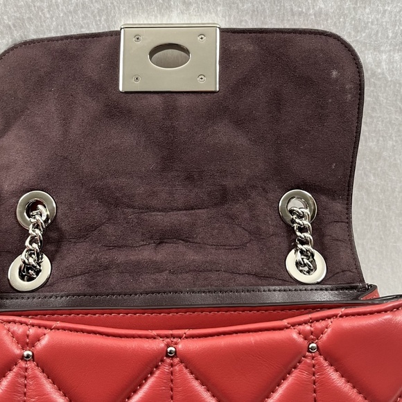 Coach Cassidy Crossbody Bag with Studded Diamond Quilting Red - Picture 10 of 15